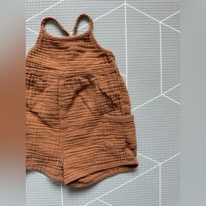 Old Navy|FREE w kids purchase,Baby girl/toddler tan Brown Gauze flowy romper•3T